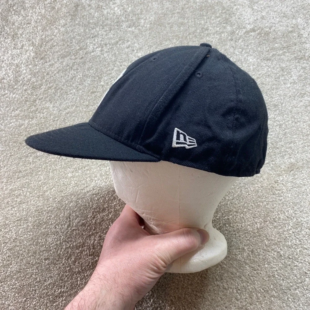 New Era 59FIFTY Fitted Hat Black‎ PG Logo Size 7 3/8 Mens Baseball Cap Wool
